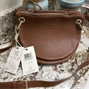 NWT- Tic Tac Toe Interchangeable Brown Crossbody Bag
